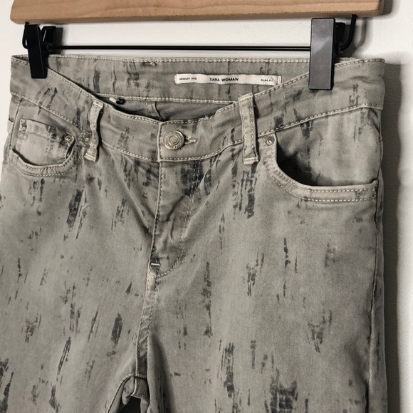 Zara Woman Medium Rise Slim Fit Ankle Zip Pant - Picture 3 of 7